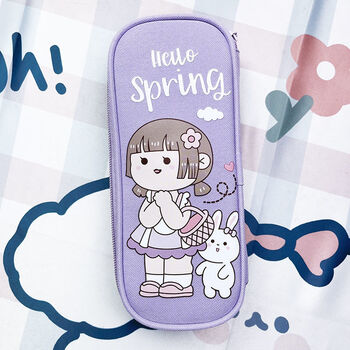 樱安娜 besgu小麻薯女孩文具盒加长版笔袋大容量可爱创意少女中小学生