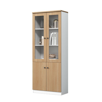 文件柜木质高柜办公室档案柜办公柜子木质组合书柜玻璃门家具 800*400