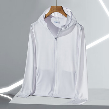 CrelinKxlat夏季男士防晒衣男女冰丝防紫外线防晒服情侣夹克外套款 白色XL