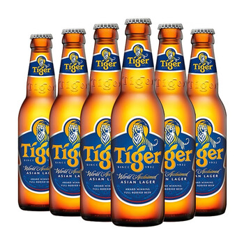 cherie 虎牌晶纯/蓝虎啤酒精酿啤酒tiger虎牌啤酒 小麦黄啤酒玻璃瓶