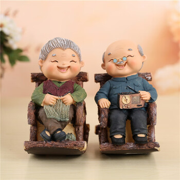 忆品良创意生日老人老头老太太家居装饰品小摆件爷爷奶奶白头偕老