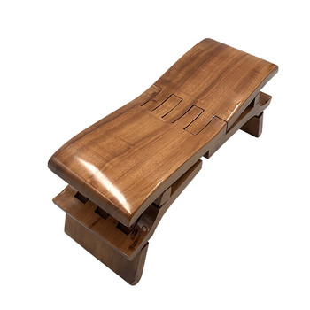 鹤吟居 木艺鲁班凳子实木红瞎掰手把件复古纯手工艺品阿木爷爷折叠凳