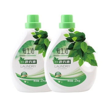 绿叶爱生活多效洗衣液植物小分子花香天然洗衣液去污无磷 2kg多效洗衣