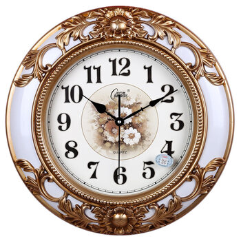 康巴丝欧式挂钟客厅挂钟欧式复古静音钟表时尚创意时钟现代田园挂表