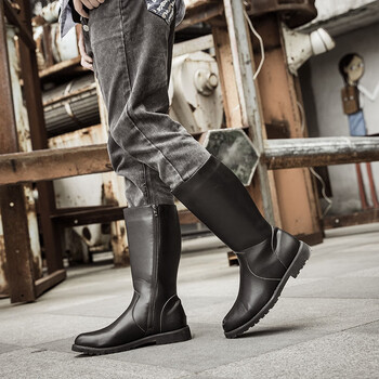 班阅兵升旗马靴长筒小学中学男生舞台表演演出骑马靴子品质定制款黑色