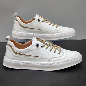 特价捡漏男鞋头层牛皮休闲板鞋百搭舒适小白鞋白色运动码38