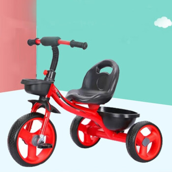 airud儿童三轮车脚踏车2-6岁轻便宝宝自行车单车手推车童车周岁礼物 火焰红