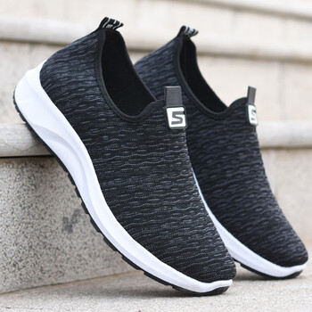 上班穿的老北京布鞋男青年秋款无没有鞋带方便鞋春秋季透气一脚蹬男士