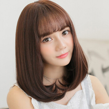 唐妮新款仿甜美真发直发假头套假发女中长发内扣假发黑色