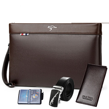 酷奇袋鼠气质高档手包男包软皮大容量手抓包潮2022新款商务小号男士手