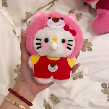 菲迪雅可爱吐泡泡猫猫手工diy玩偶kt草莓熊diy材料包吱吱叫毛绒录音玩偶 Kitty猫全身材料包【吱吱叫吐泡 16cm