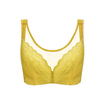 贵夫人蕾丝薄款无钢圈后四排扣内衣女大码上托纤维杯文胸罩1028cd 芥