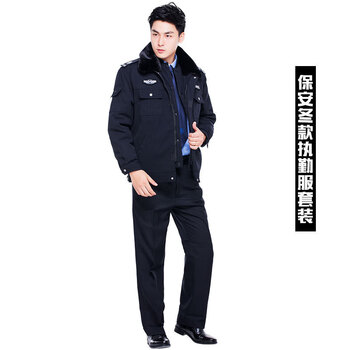 辅警工作服保安警辅服装物业执勤警制服作训服冬装棉衣套装衣裤175
