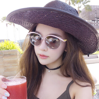 海边沙滩墨镜女士度假防晒渐变太阳镜百搭韩版潮眼镜长脸网红同款