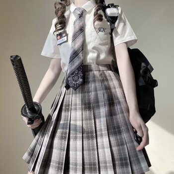 御茶家叙语格裙原创日制校供JK格裙套装夏季格裙半身百褶裙 【45CM裙长】 L