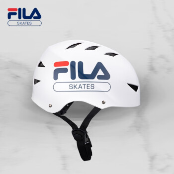 斐乐（FILA）专业滑板头盔可微调节尺码安全帽成人儿童通用安全头盔 白色 S码