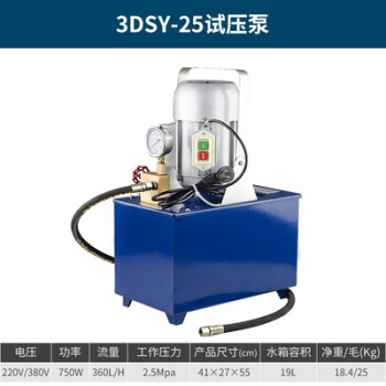 定制DSY-25 60手提式电动试压泵 PPR水管道试压机 双缸打压泵打压机 3DSY-25(0-25公斤压力)