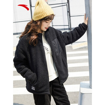 安踏(anta)安踏羊羔绒外套2022夏秋季加绒休闲服女装官网旗舰运动上衣