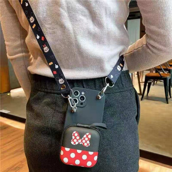 领悍 可爱米妮零钱包真我realme v11/v15斜挎手机壳v3背带v5挂绳gt