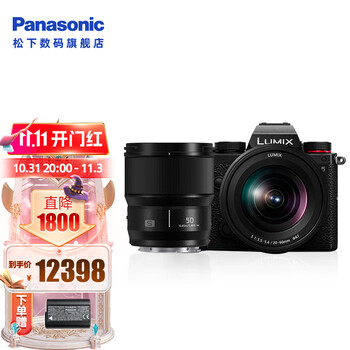 松下（Panasonic） S5 全画幅微单/单电/无反数码相机 L卡口（双原生ISO） S5W【S50F1.8+20-60】双镜头原封套机