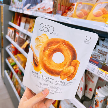 桃花换小鱼干韩国直邮oliveyoung贝果脆片零食奶油玉米浓汤巧克力