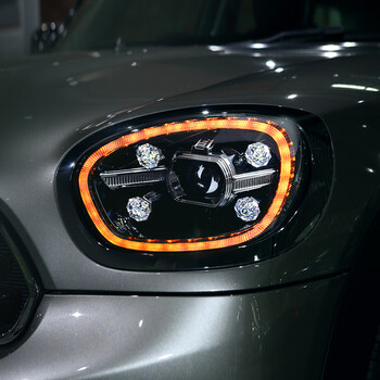 曙业适配宝马minicountrymanf60改装led大灯总成流光钻石日行灯透镜