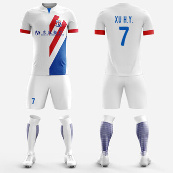 图扑上海申花球衣23-24中超15号吴曦21崔麟足球套装男定制比赛训练服