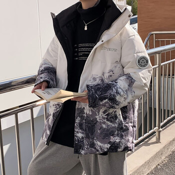 魄克羽绒服男冬季新款港风潮牌网红ins学生休闲宽松连帽大毛领情侣