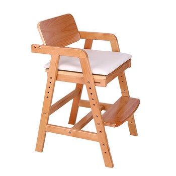 儿童学习椅家用宝宝餐椅座椅可升降多功能小学生靠背写字椅子 榉木款