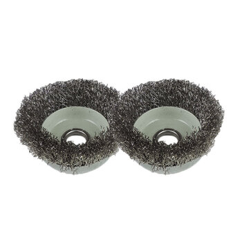 用钢丝轮125红碗抛光除锈轮打磨轮砂轮片 100*16内孔黄钢丝【80克】