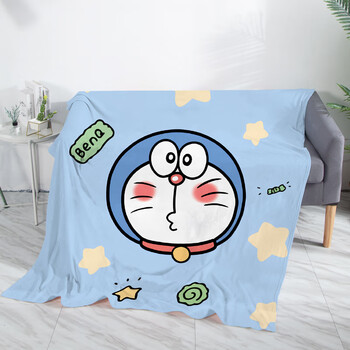 卡通蓝胖子哆啦a梦毛毯学生宿舍珊瑚绒午休空调小毯子 萌萌叮当猫-4