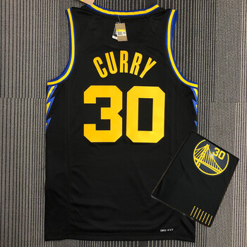 滕讯体育同款bpj75周年球衣勇士队城市版标球衣城市版黑伊戈达拉9标xl