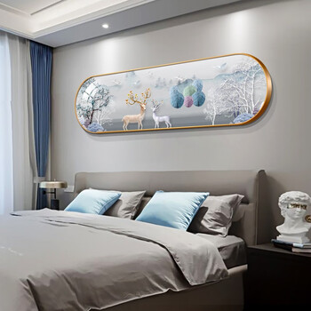 冠辰欧式卧室床头装饰画轻奢主卧挂画温馨现代简约房间墙面壁画福禄