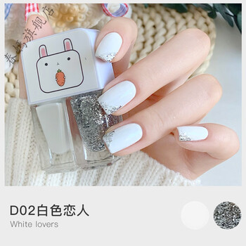 指甲油女夏涂脚美甲油胶夏季2021年新色抹脚夏天免烤脚趾d02白色恋人