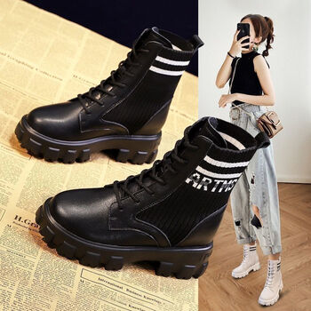 苏衿春冬季加绒高帮鞋女软平底运动搭雪地妈妈棉鞋女休闲短靴黑色35