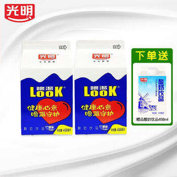 可钦光明酸奶look噜渴200ml瓶原味/白桃味益生菌酸牛奶儿童早餐奶整箱
