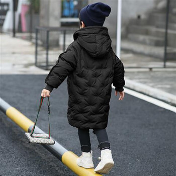 雪中飞男童羽绒服轻薄棉衣儿童中长款棉服中大童冬季加厚外套男棉袄