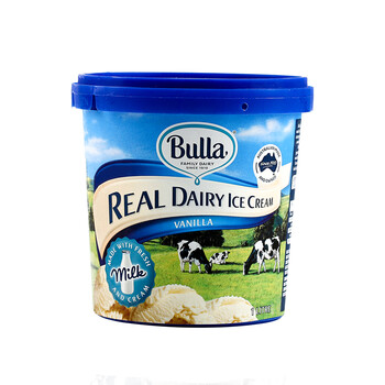【满188减100】bulla 冰淇淋 澳大利亚原装进口1000ml 香草味1l