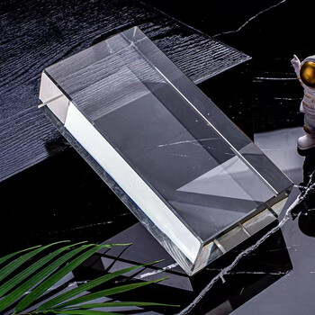 美克杰精磨超白气泡透明实心玻璃砖通透方形创意磨砂水晶砖穿孔隔断