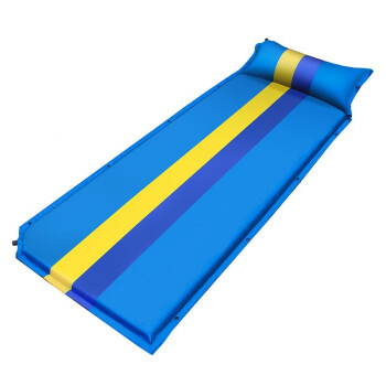 圣马戈（Smargaux）充气垫户外防潮垫拼色双人可拼接自动充气午休露营野营睡垫 单人蓝190*68*3.5cm