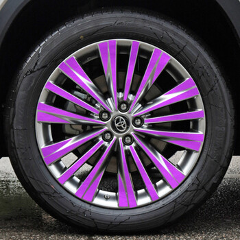适用于汉兰达2022款改装专用轮毂保护贴20寸镭射反光碳纤维贴紫色电镀