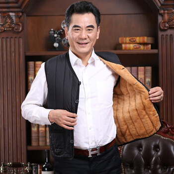 狼痕 中老年女士棉马甲保暖背心加绒妈妈装中老年女士棉马甲 黑色（男女同款） 2XL【建议115-130斤】