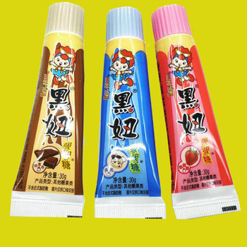 黑妞吸吸糖30g巧克力草莓味炼乳味吸吸管糖儿童牙膏软糖 巧克力味5