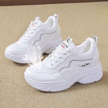 双星春夏季内增高秋小白鞋显瘦运动鞋女百搭休闲网红厚底老爹鞋旅游鞋