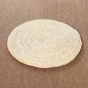 田园坐垫草编蒲团垫坐垫草编加厚打坐拜佛坐垫瑜伽圆垫榻榻米坐垫玉米