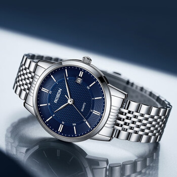 劳士顿 rosdn 手表男 至简系列钢带石英男士手表防水蓝面g3150s-tal