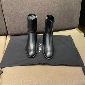 香奈儿(chanel) 女鞋短靴骑士靴中筒靴c后链条酷帅时尚新款限量 35