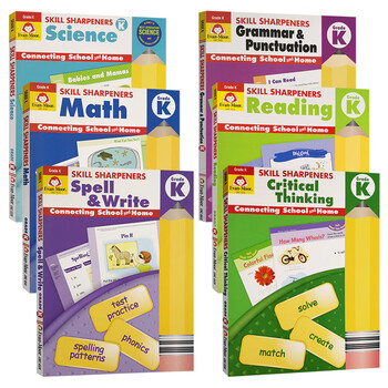 技能铅笔刀幼儿园练习册6册英文原版Skill Sharpeners Grade K 美国加州