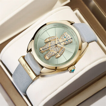 薇薇安·威斯特伍德（Vivienne Westwood）2023新款西太后大表盘手表女小众小熊镶钻女腕表 生日礼物送女友 【薇薇安品牌】浅色小熊女表