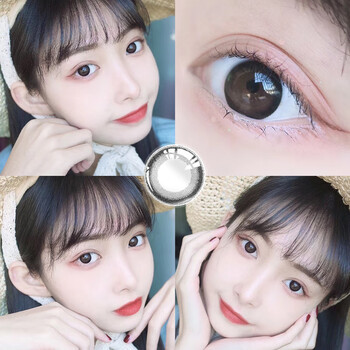 小黑环美瞳年抛2021新款女旗舰店大小直径近视隐形眼镜半年抛 小黑环